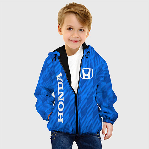 Детская куртка HONDA BLUE ХОНДА СИНИЙ / 3D-Черный – фото 4