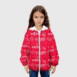 Куртка с капюшоном детская Gears pattern, цвет: 3D-белый — фото 2