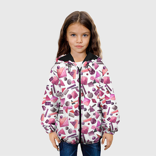 Детская куртка Геометрический розовый / 3D-Черный – фото 3