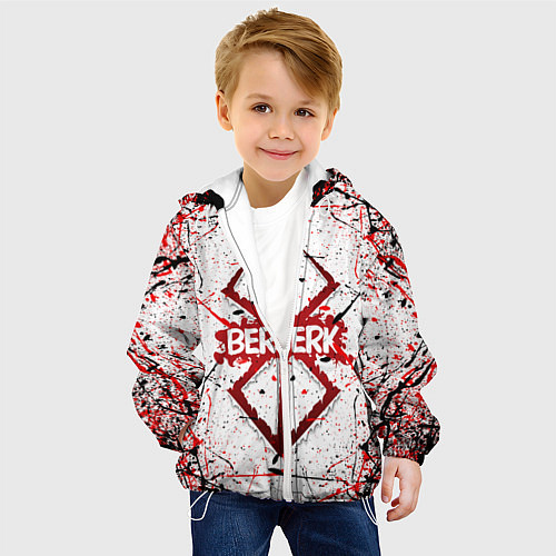 Детская куртка БЕРСЕРК рваный лого / 3D-Белый – фото 4