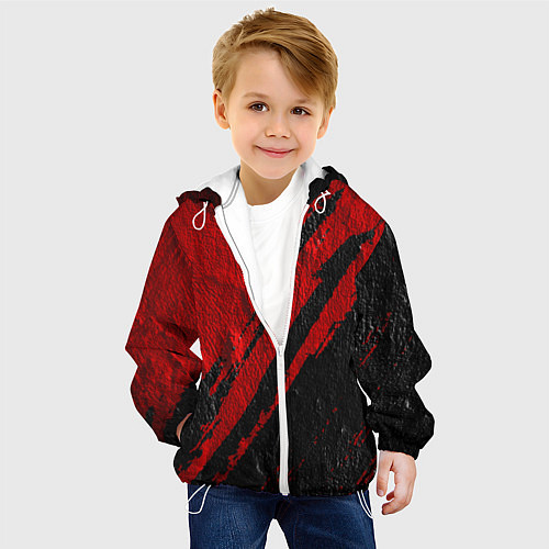 Детская куртка Красное чёрное 3D / 3D-Белый – фото 4