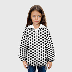 Куртка с капюшоном детская Текстура мяча, цвет: 3D-белый — фото 2
