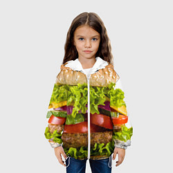 Куртка с капюшоном детская Бургер, цвет: 3D-белый — фото 2