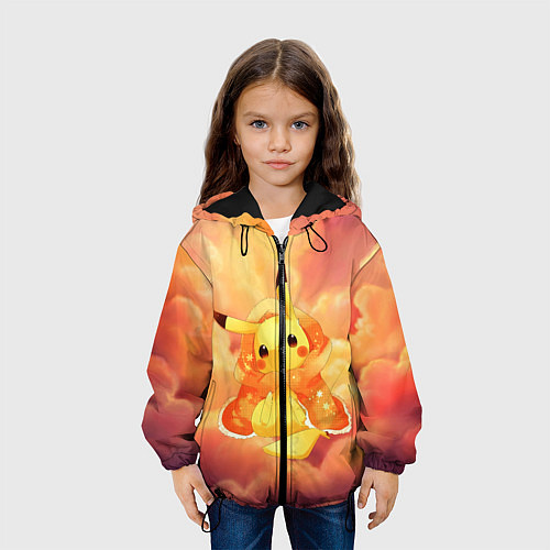 Детская куртка Пикачу на облачках / 3D-Черный – фото 3