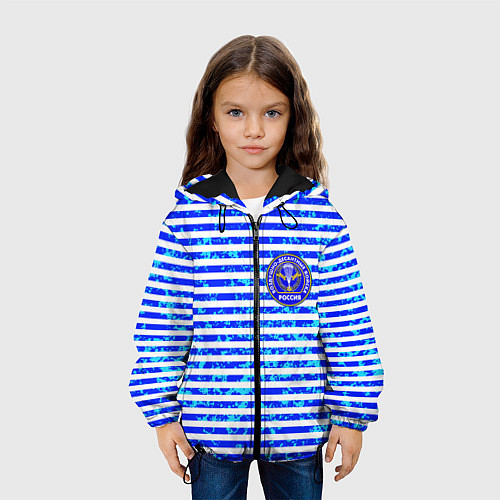 Детская куртка Тельняшка со значком ВДВ / 3D-Черный – фото 3