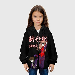 Куртка с капюшоном детская Евангелион 3 01 0, цвет: 3D-черный — фото 2