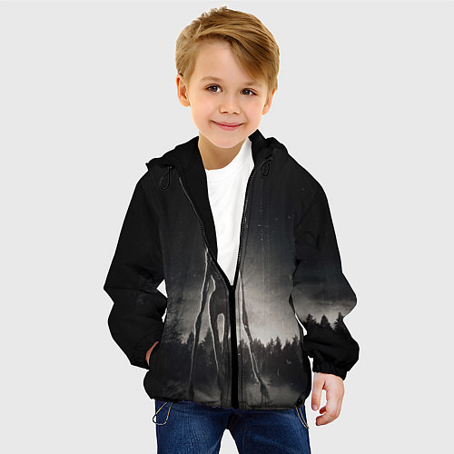 Детская куртка Сиреноголовый в Лесу Игра / 3D-Черный – фото 4