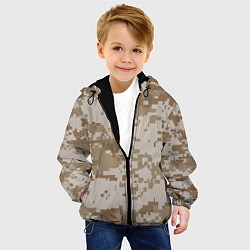 Куртка с капюшоном детская Камуфляжный пиксель, цвет: 3D-черный — фото 2