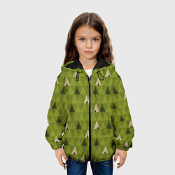 Куртка с капюшоном детская Лес Текстура, цвет: 3D-черный — фото 2