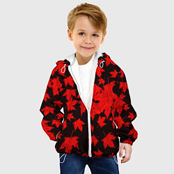Куртка с капюшоном детская Осенние листья, цвет: 3D-белый — фото 2