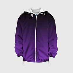 Куртка с капюшоном детская Ночной градиент Фиолетовый, цвет: 3D-белый