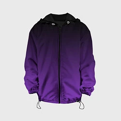 Куртка с капюшоном детская Ночной градиент Фиолетовый, цвет: 3D-черный