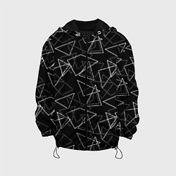Куртка с капюшоном детская Черно-белый геометрический, цвет: 3D-черный