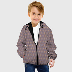 Куртка с капюшоном детская Тонкие ромбы, цвет: 3D-черный — фото 2