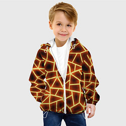 Куртка с капюшоном детская Огненная геометрия, цвет: 3D-белый — фото 2