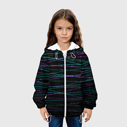 Куртка с капюшоном детская Неоновые тонкие нити, цвет: 3D-белый — фото 2