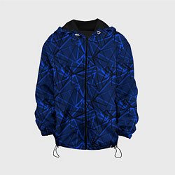 Куртка с капюшоном детская Черно-синий геометрический, цвет: 3D-черный