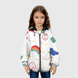 Куртка с капюшоном детская Детский рисунок, цвет: 3D-черный — фото 2