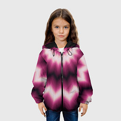 Куртка с капюшоном детская Черно-пурпурный калейдоскоп, цвет: 3D-черный — фото 2