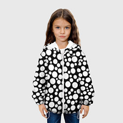 Куртка с капюшоном детская Черно-белый горох, цвет: 3D-белый — фото 2