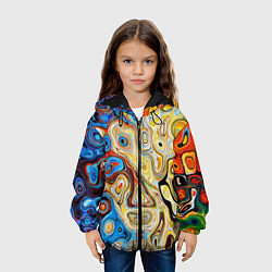 Куртка с капюшоном детская Психоделическое искусство, цвет: 3D-черный — фото 2