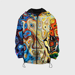 Куртка с капюшоном детская Психоделическое искусство, цвет: 3D-черный