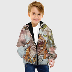 Куртка с капюшоном детская Тигр в облаках, цвет: 3D-черный — фото 2
