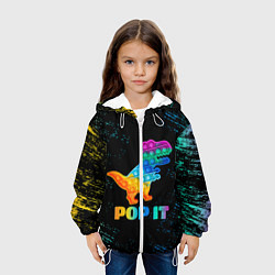 Куртка с капюшоном детская POP IT DINOSAUR ДИНОЗАВР, цвет: 3D-белый — фото 2