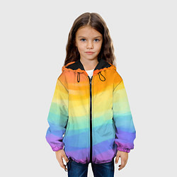 Куртка с капюшоном детская РАДУЖНЫЕ ВОЛНЫ RAINBOW WAVES Z, цвет: 3D-черный — фото 2