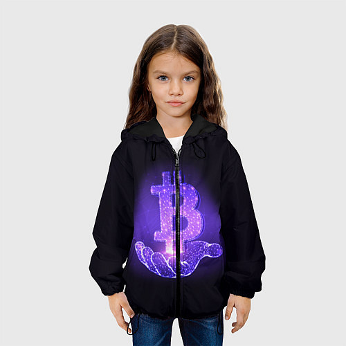 Детская куртка BITCOIN IN HAND БИТКОИН / 3D-Черный – фото 3