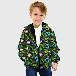 Куртка с капюшоном детская Dinosaurs, цвет: 3D-черный — фото 2