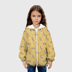 Куртка с капюшоном детская Еноты паттерн, цвет: 3D-белый — фото 2