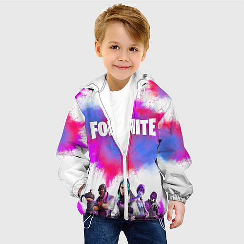 Детская куртка Фортнайт - Fortnite - Форточка / 3D-Белый – фото 4