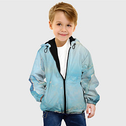 Куртка с капюшоном детская Голубая Акварель, цвет: 3D-черный — фото 2