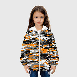 Куртка с капюшоном детская Тигровый камуфляж, цвет: 3D-белый — фото 2