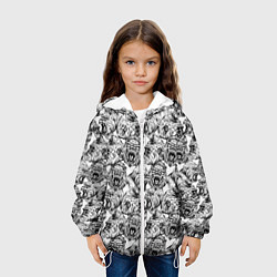 Куртка с капюшоном детская Злые Гориллы - Паттерн, цвет: 3D-белый — фото 2