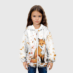 Куртка с капюшоном детская ЛИСА В ЛИСТЬЯХ ОСЕННЕЕ НАСТРОЕНИЕ FOX IN THE FORES, цвет: 3D-белый — фото 2