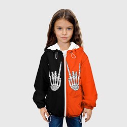 Куртка с капюшоном детская Ладошки скелета, цвет: 3D-белый — фото 2