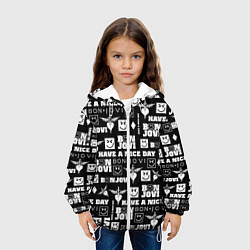 Куртка с капюшоном детская BON JOVI ЛОГОБОМБИНГ БОН ДЖОВИ ПАТТЕРН ИЗ ЛОГОТИПО, цвет: 3D-белый — фото 2