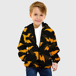 Куртка с капюшоном детская ЛЕТУЧИЕ МЫШИ НОЧЬ ХЕЛЛОУИН HALLOWEEN NIGHT BATS, цвет: 3D-черный — фото 2