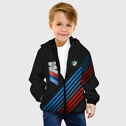 Куртка с капюшоном детская BMW STRIPE, цвет: 3D-черный — фото 2