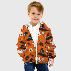 Куртка с капюшоном детская Хэллоуинские шалости, цвет: 3D-белый — фото 2