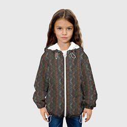 Куртка с капюшоном детская Абстракция из разноцветных треугольников из линий, цвет: 3D-белый — фото 2