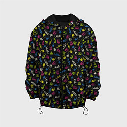 Куртка с капюшоном детская Праздничное Конфетти, цвет: 3D-черный