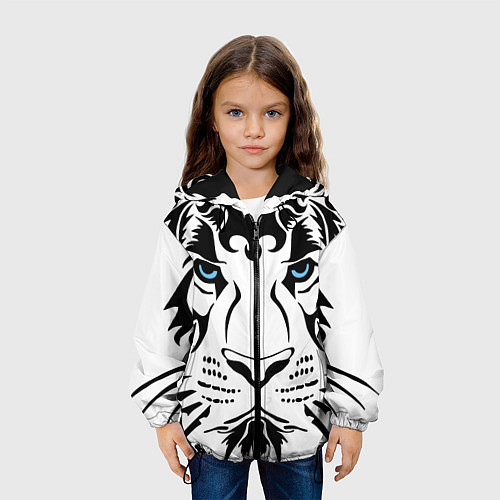 Детская куртка Водяной голубоглазый тигр / 3D-Черный – фото 3