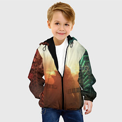 Куртка с капюшоном детская ГОДЗИЛЛА РАЗРУШАЕТ ГОРОД, цвет: 3D-черный — фото 2