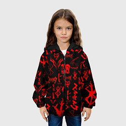 Куртка с капюшоном детская БЕРСЕРК ПАТТЕРН СИМВОЛИКА КЛЕЙМО, цвет: 3D-черный — фото 2