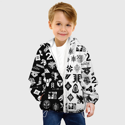 Детская куртка DESTINY LOGOBOMBING ЧЁРНО БЕЛОЕ / 3D-Белый – фото 4