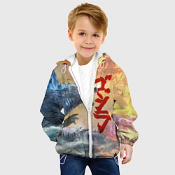 Куртка с капюшоном детская ГОДЗИЛЛА АТАКУЕТ!, цвет: 3D-белый — фото 2