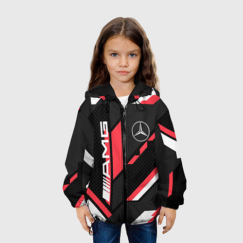 Детская куртка MERCEDES-BENZ AMG GEOMETRY STRIPES RED / 3D-Черный – фото 3